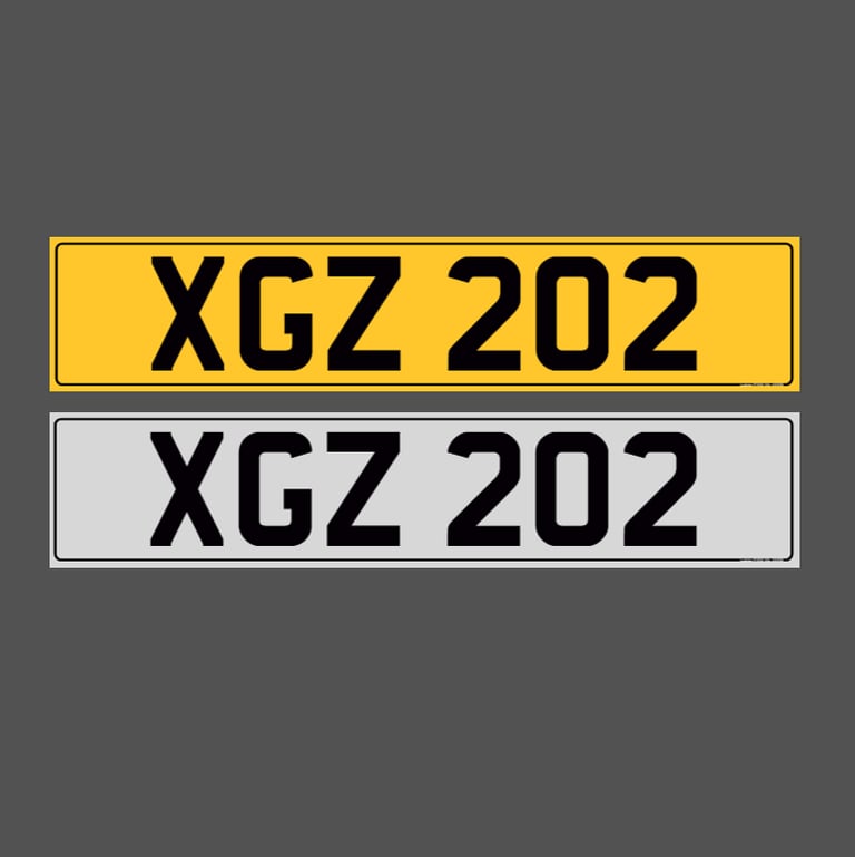 image for XGZ 202 - Dateless Cherished Registration Number Plate