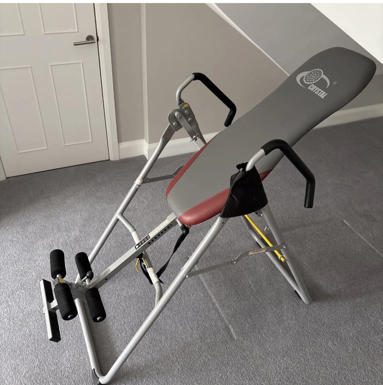 image for Free Gravity Inversion Table Heavy Duty Back Therapy Fitness Inverter Machine Crystal