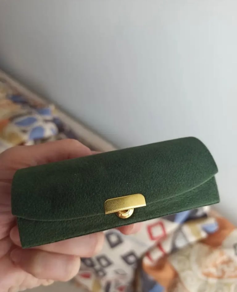 Compact jewelry box for travel Grey/ Dark Green