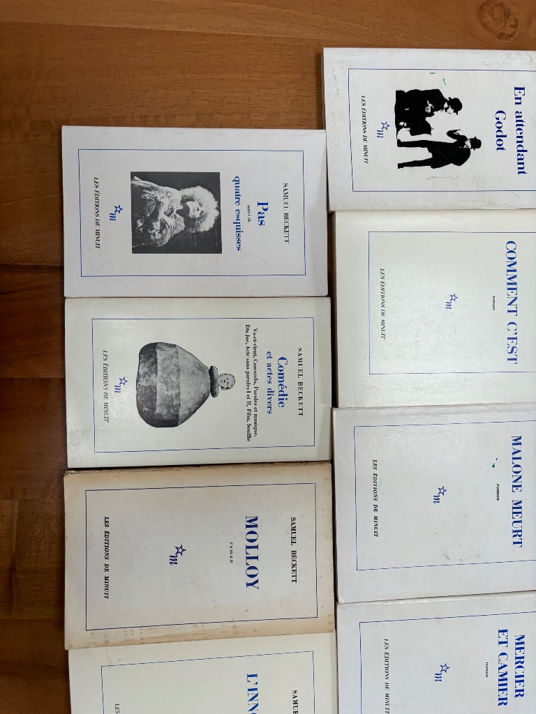 13 Samuel Beckett plays and novels.  French language Les Editions des Minuit 