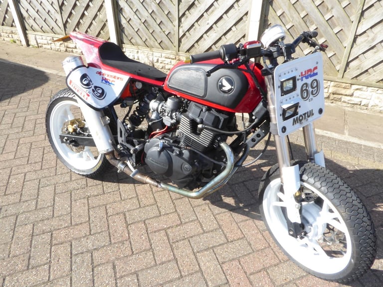 HONDA CB 450 FLAT TRACKER K REG UPSIDE DOWN FRONT END L.E.D LIGHTS LONG MOT