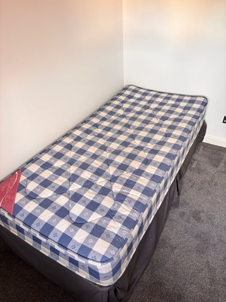 image for Single divan and mattress including valance sheet