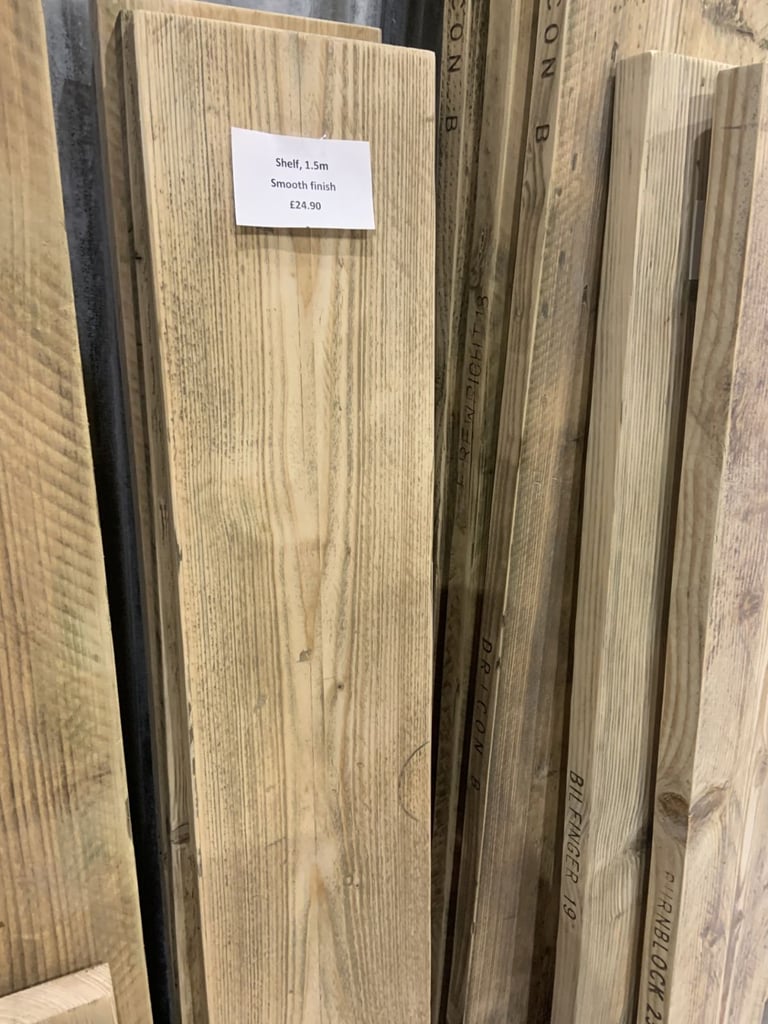 Reclaimed scaffold board shelves