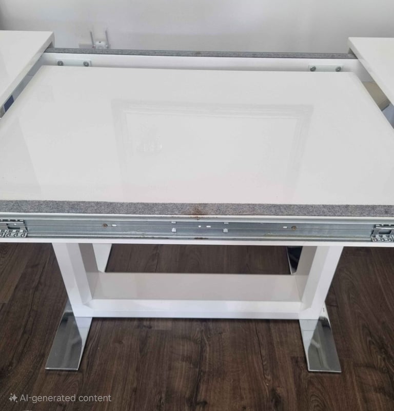 Extendable white gloss table