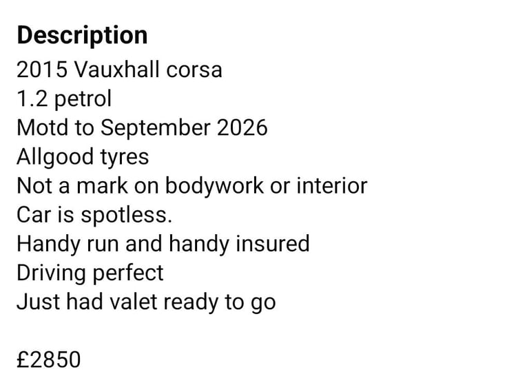 Vauxhall, CORSA, Hatchback, 2015, Manual, 1229 (cc), 3 doors