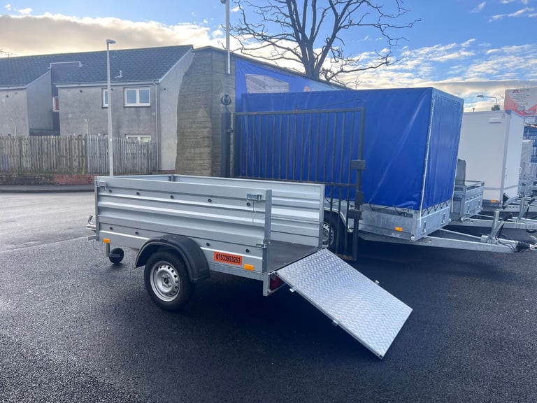 BRAND NEW 6FT X 4FT SINGLE AXLE DOUBLE BROADSIDE TRAILER WITH RAMP