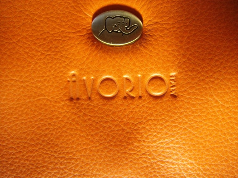 AVORIO ITALIAN LEATHER BAG ORANGE CROSSBODY NEW