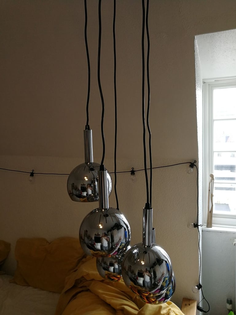 Cascade lamp vintage metal 1970 mid century modern