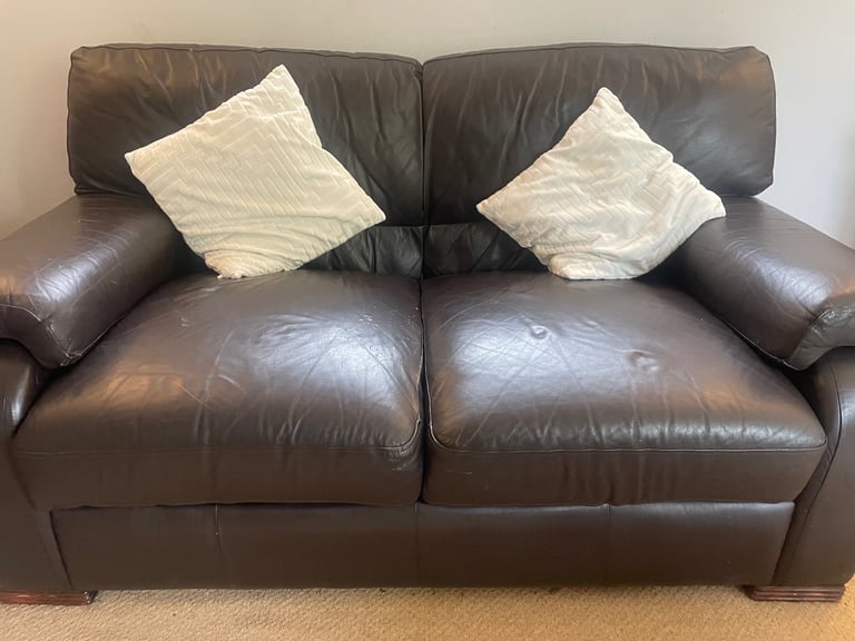  Faux leather 2 seater sofa 