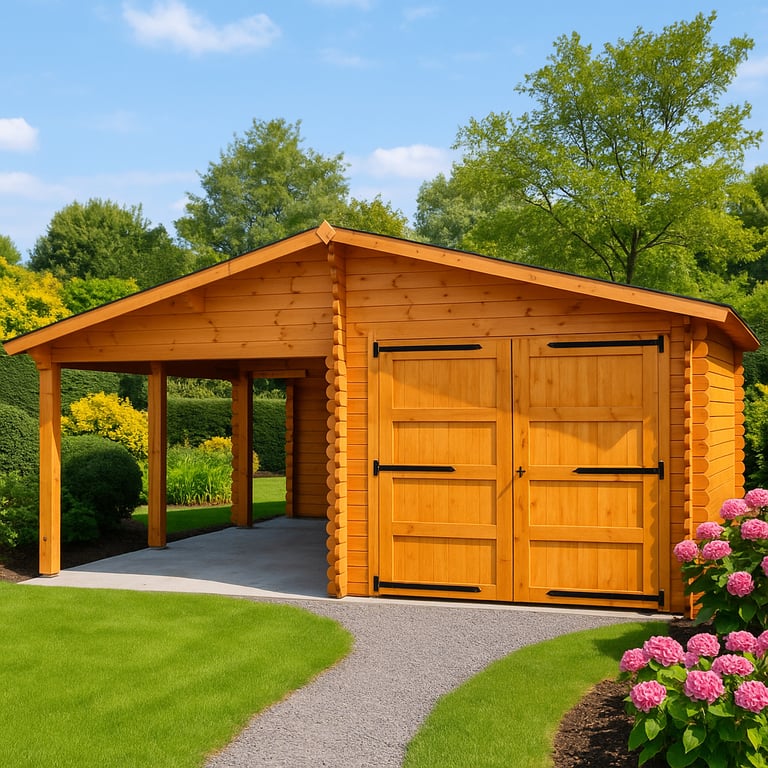 Garage with carport 6m x 6m