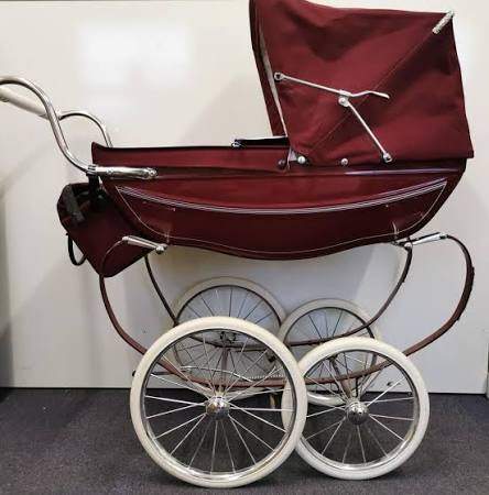 image for Vintage silver cross dolls pram