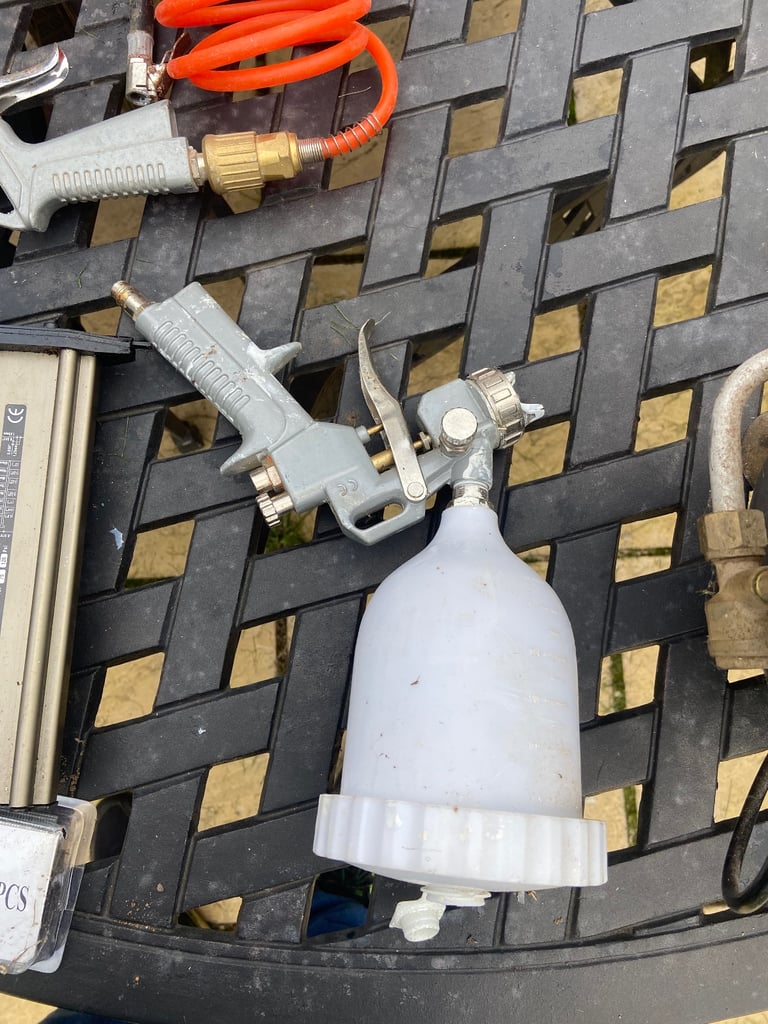 Air compressor and assortment of attachments 