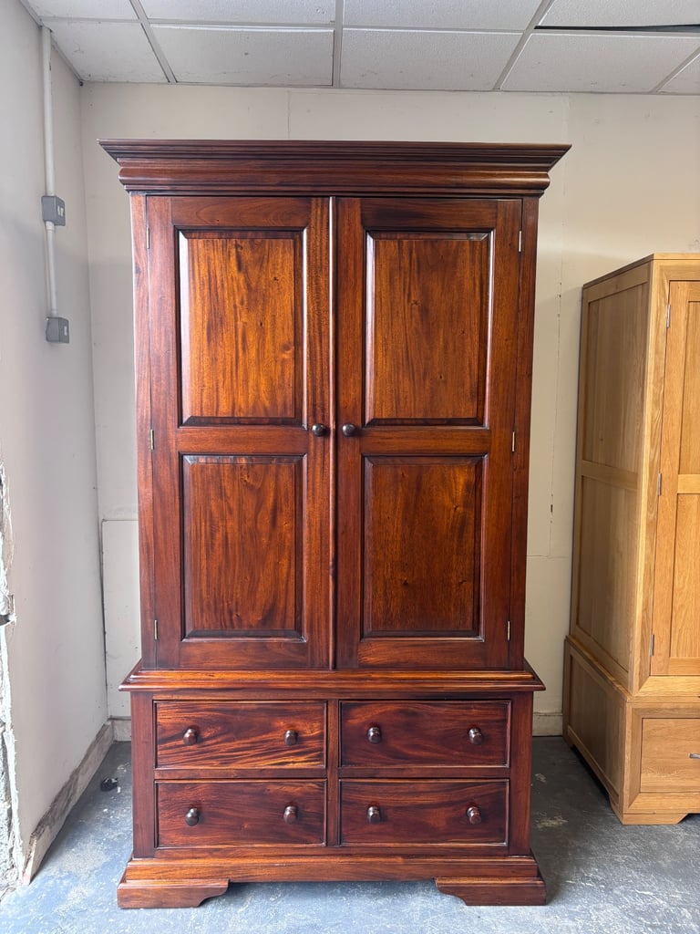 image for Barker and Stonehouse Grosvenor solid wood large double wardrobe with drawers! Excellent condition!