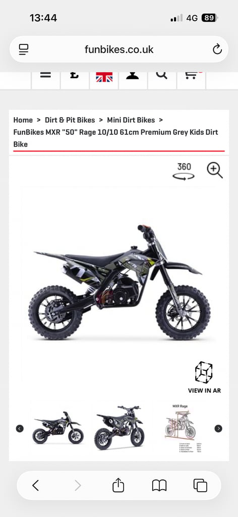 Fun bikes MXR50 kids dirt bike