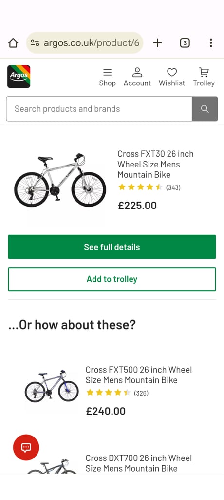 Cross white bike 26 inch used once