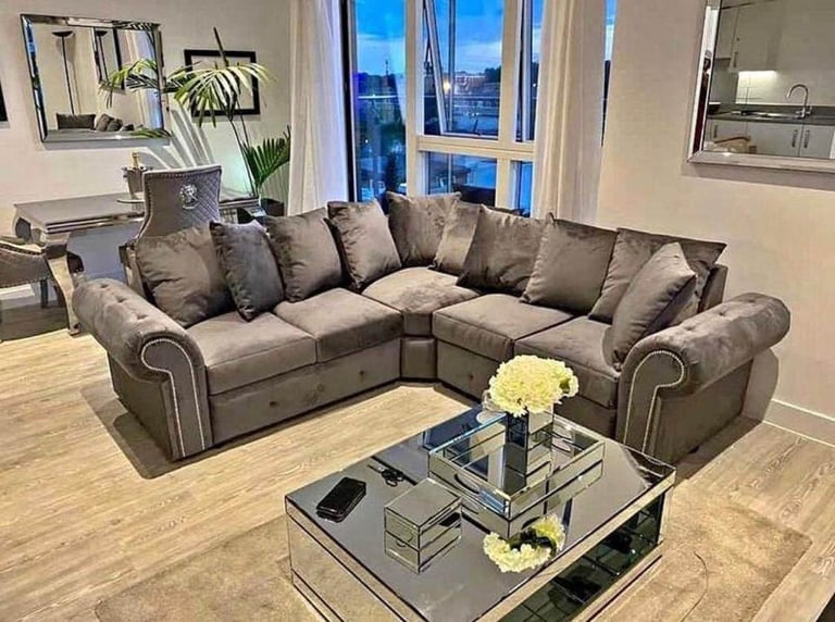 🌹❤Luxuries brand new 3 seater corner sofa 2 seater ashwin velvet sofa