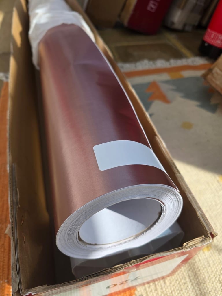 Vinyl wrap roll rose gold satin