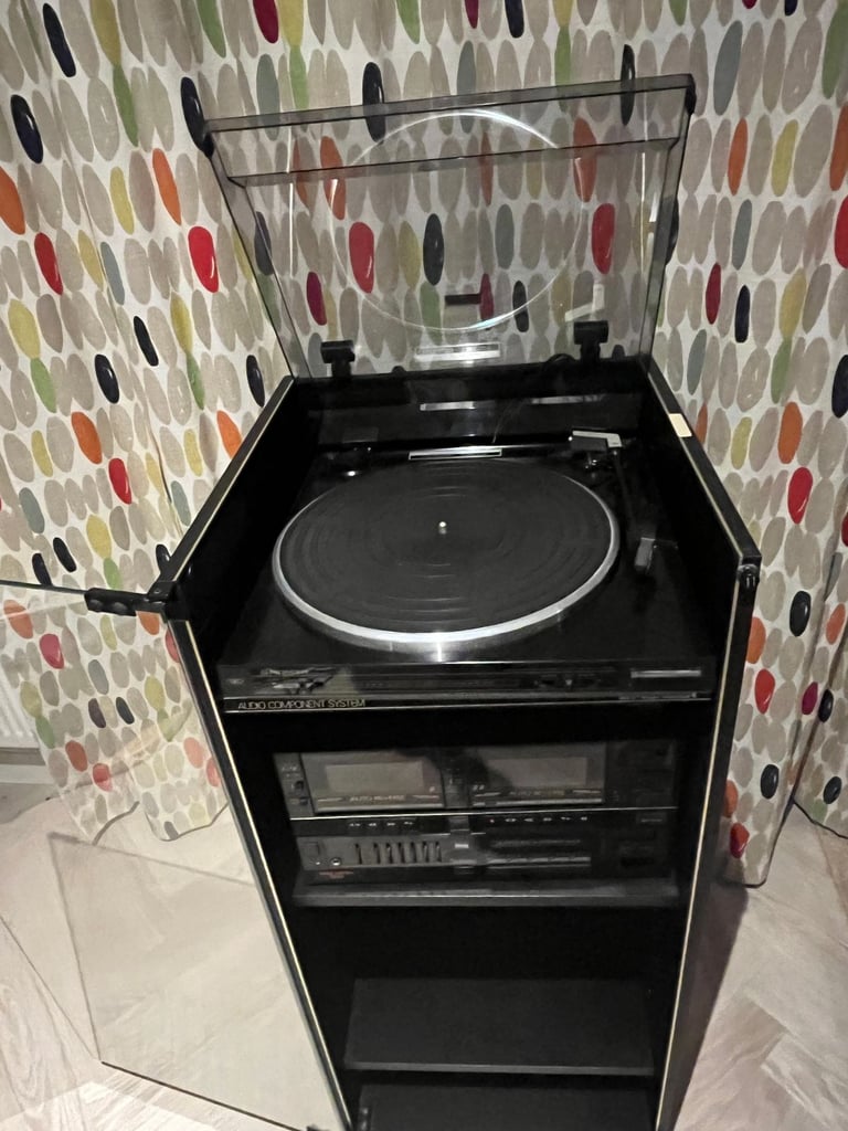 Vintage Hi Fi System , Cabinet, Record Deck,Amp, Radio , Aerial, Cassette player & tapes