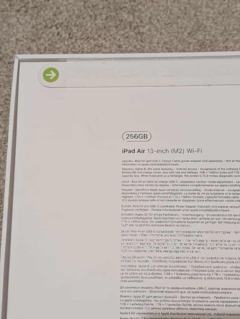 Apple iPad Air 2024 13" Wi-Fi M2 Chip - 256GB - Space Grey - Apple WARRANTY RRP £900