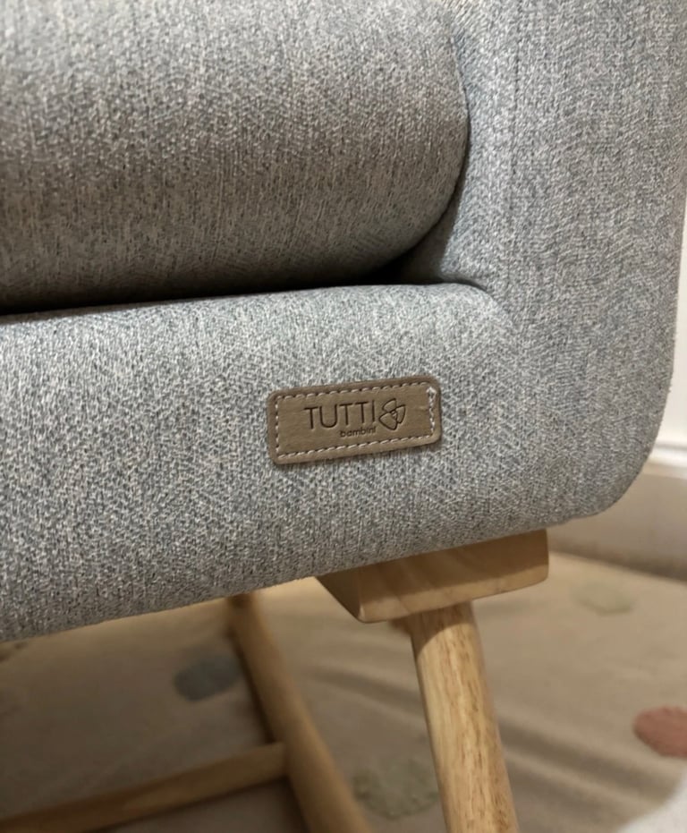 Tutti Bambini Oscar Rocking Nursing Chair Pebble Grey with Back Support Cushion