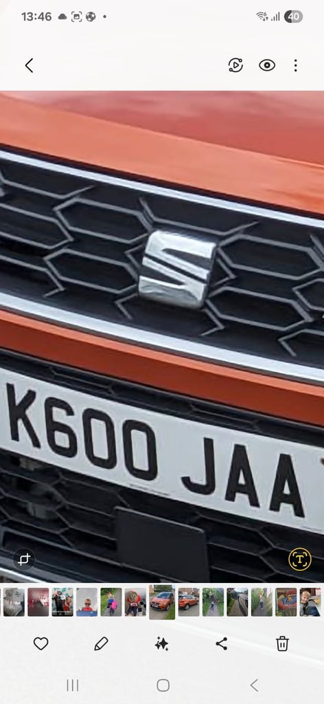 image for K600 JAA  private number plate on retention