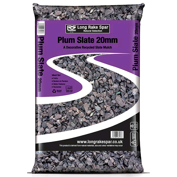 image for Slate chippings/ gravels - plum 20mm - 20kg bag - above 30 available