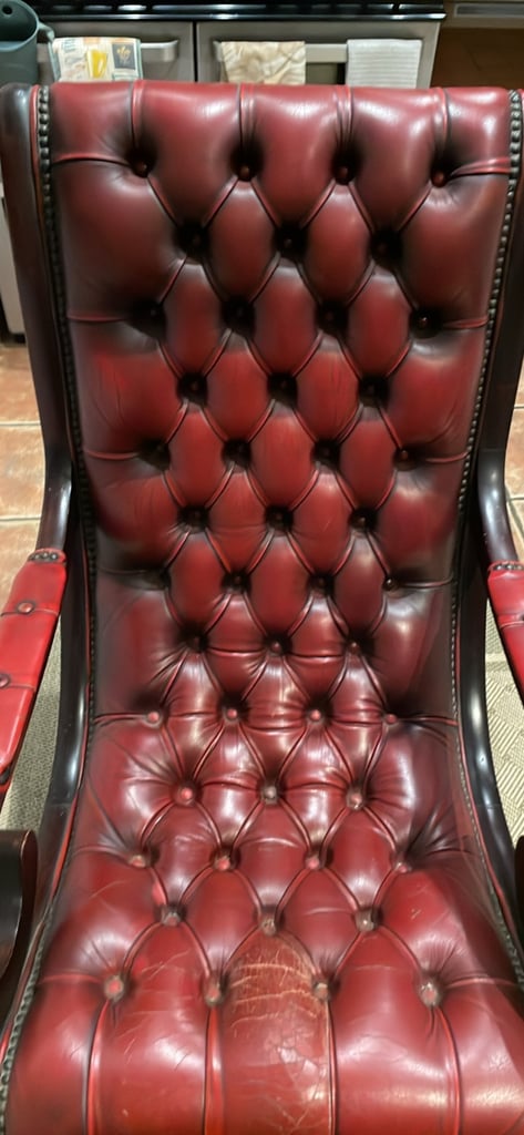 Blood Red Chesterfield Rocking Chair 