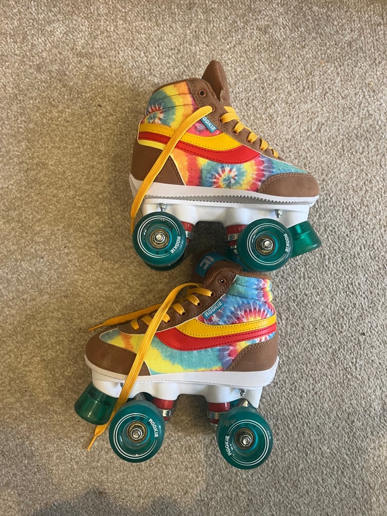 image for Girls ROOKIE floral roller skates size uk 2