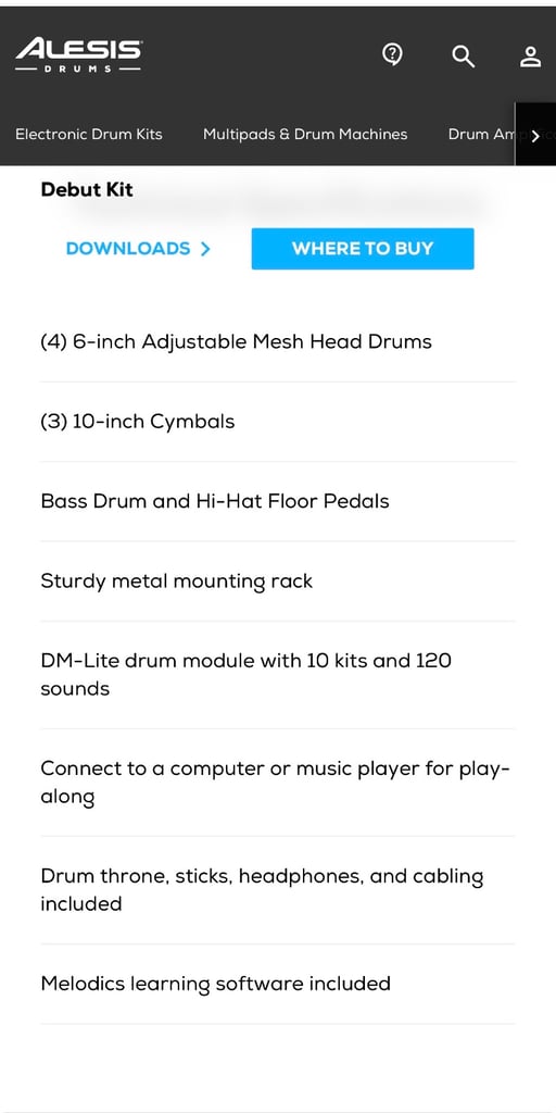 Alesis Debut Kit - Electric Drum kit - kids