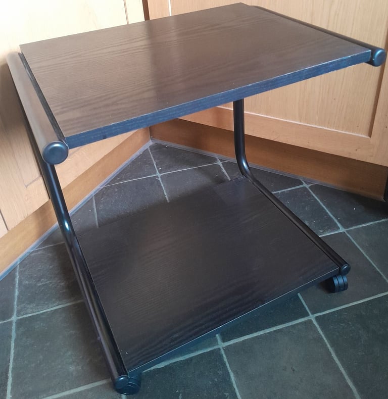 image for Matt black TV stand/trolley table 46x33x48cm