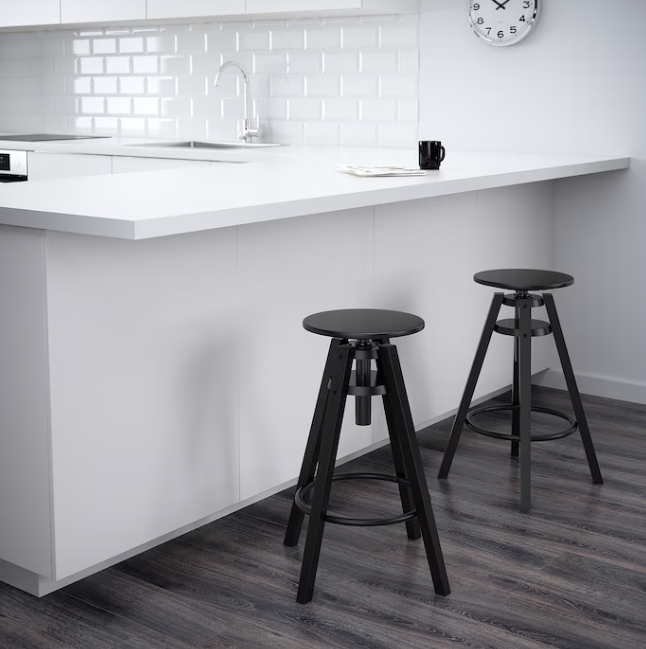 2 IKEA Dalfred Height Adjustable Bar Stools with Seat Cushions FREE DELIVERY 039