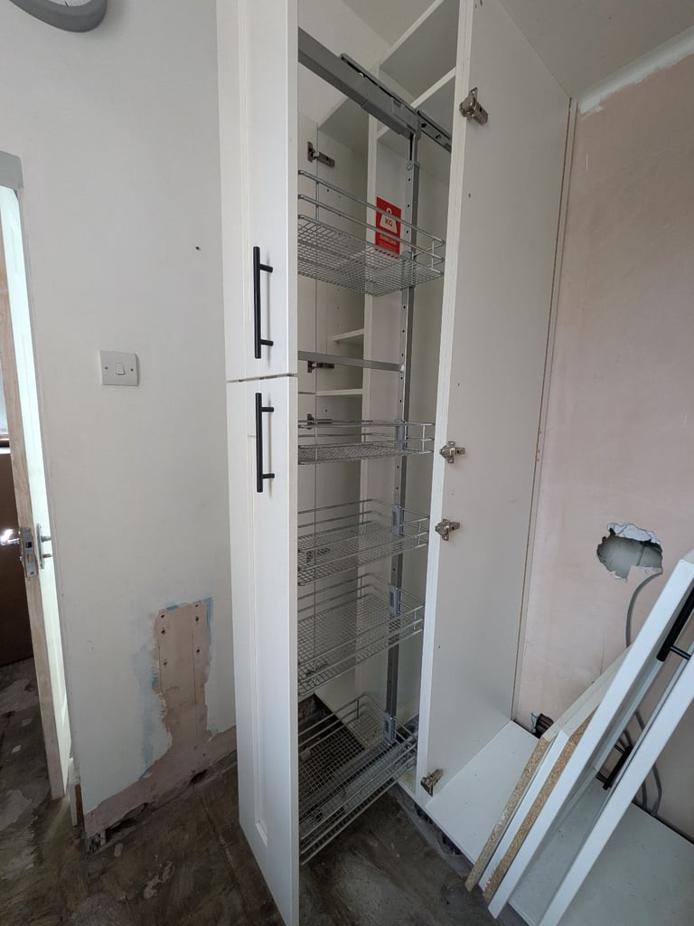 2 tall kitchen larder cupboards 