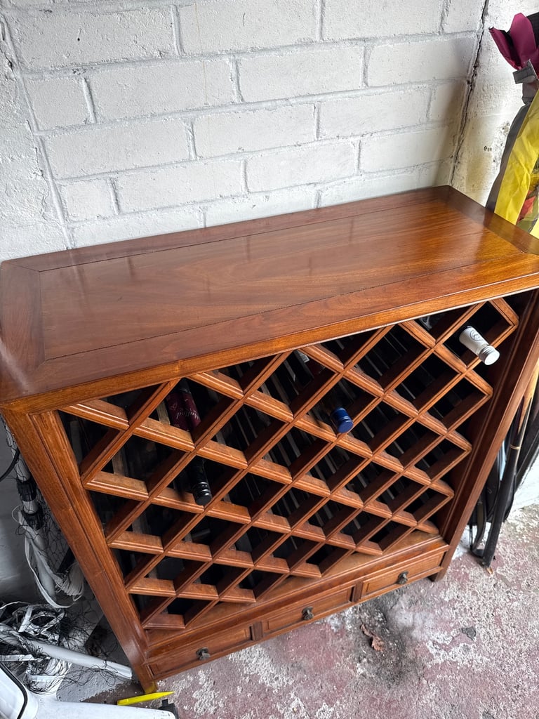 Antique solid wood wine rack 