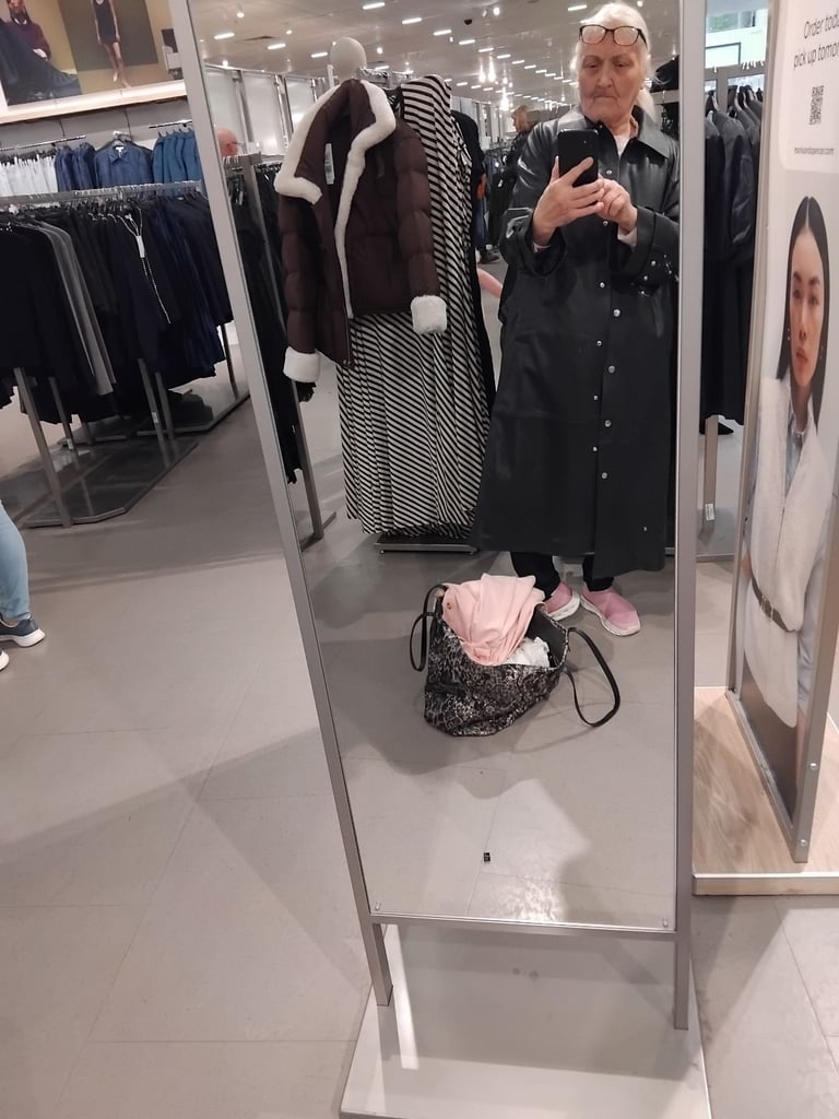 image for Long calf length simulated leather stud fasteing