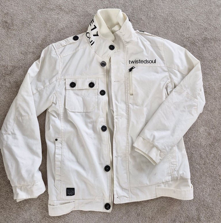 image for Excellent Twisted Soul White Men's Vintage Coat