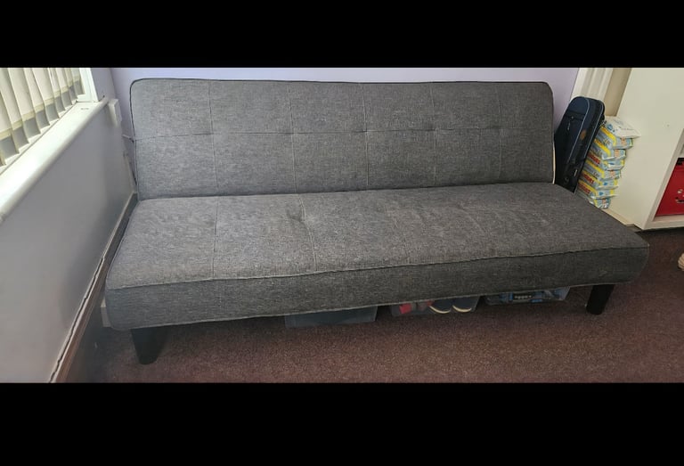 image for Argos 3 seater sofa bed grey fabric