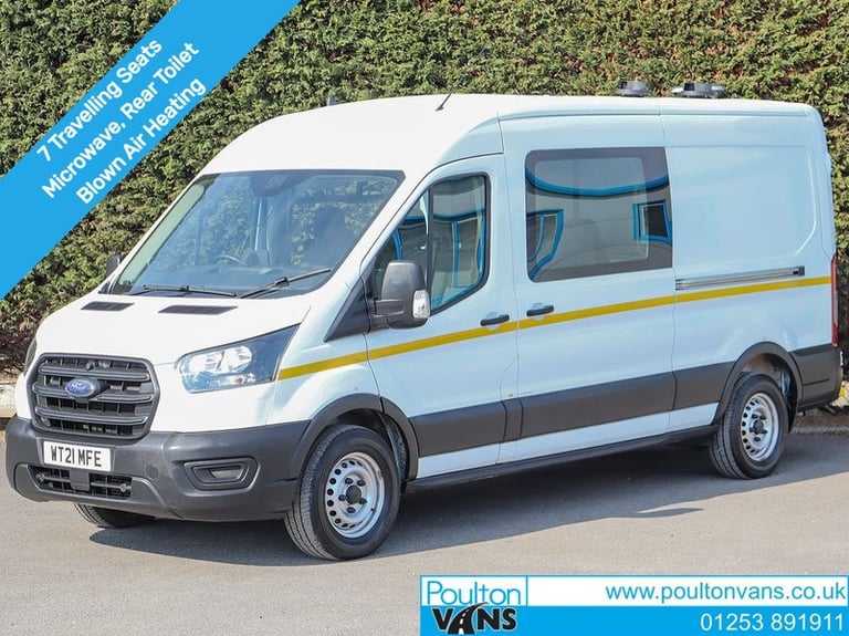 2021 Ford Transit 350 FWD Leader 2.0TDCI, 130ps, L3H2 LWB 7 Seat Welfare Van, Reverse Parking Wel...