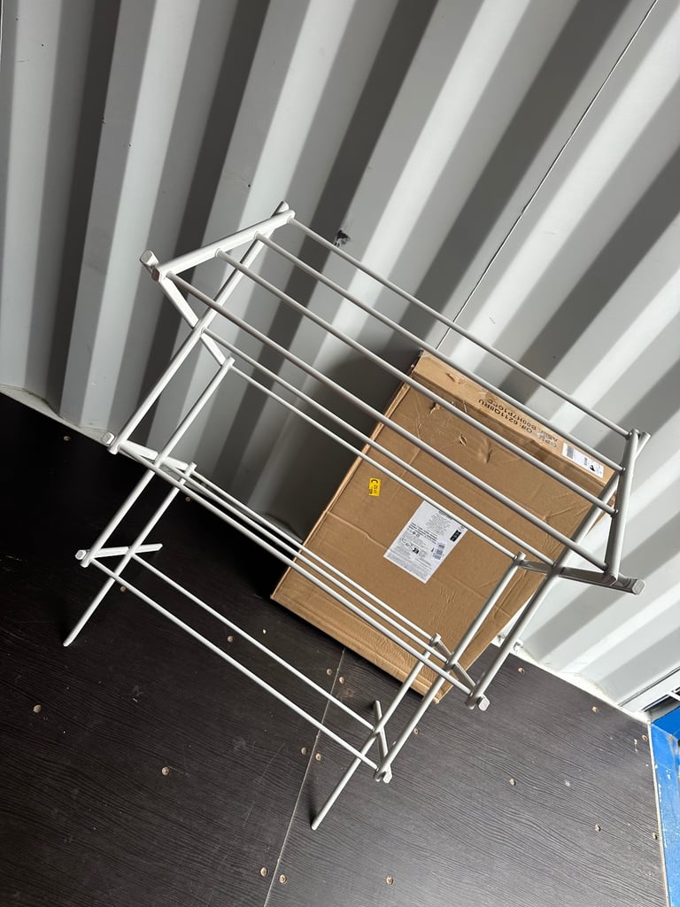 Amazon Basics Foldable Laundry Rack Clothes Air Drying Stand White
