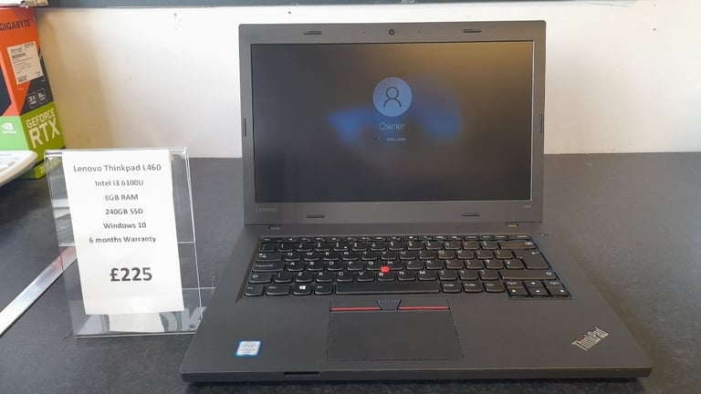 Lenovo L460 laptop windows10 8gb 250ssd+warranty