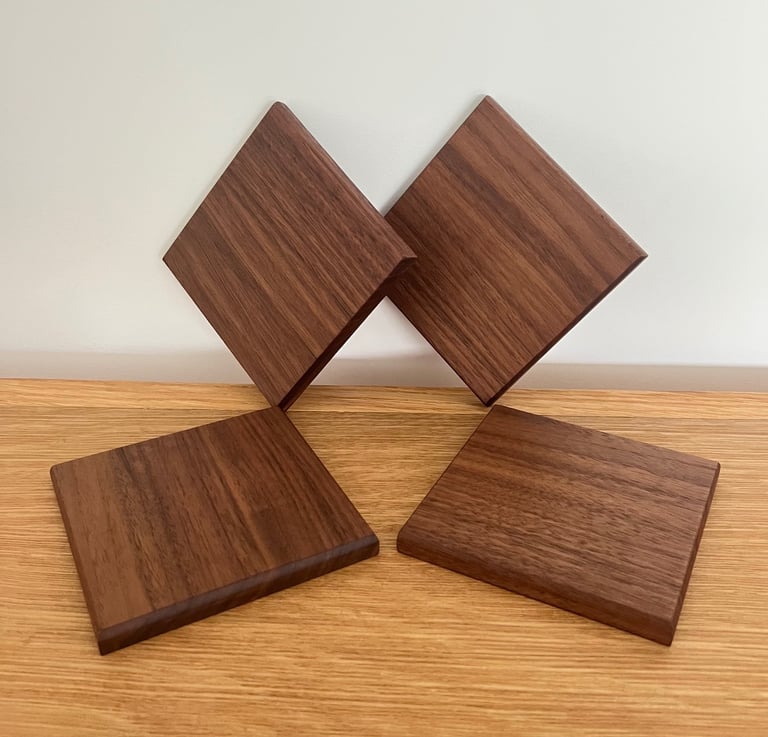 Handmade American black walnut Coasters - Pair 