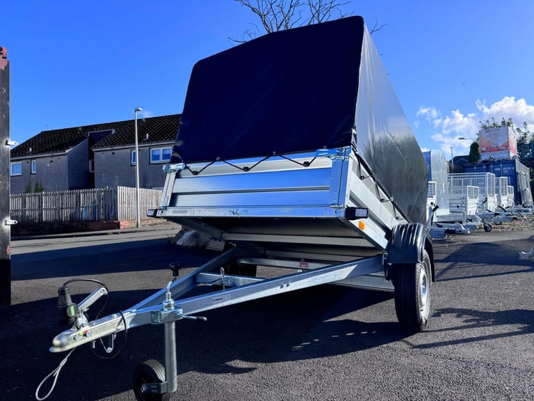 Brand New Zaslaw 205SU 7ft x 4ft single axle tipping trailer with frame and cover