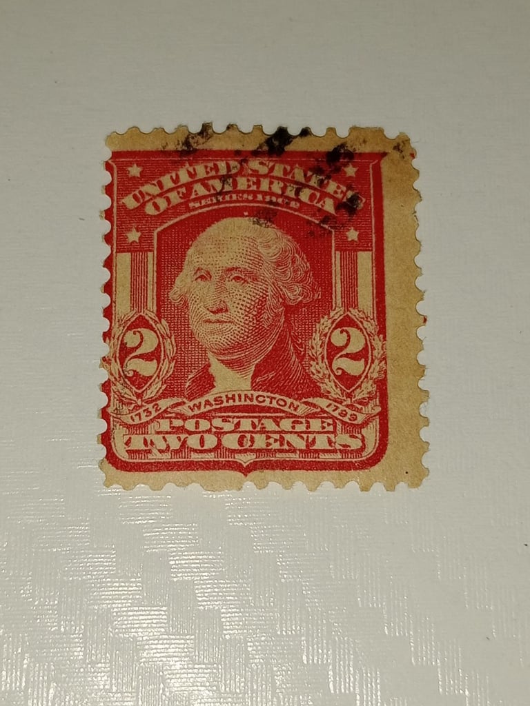 image for US George Washington 2 Cent Carmine Red Stamp 1902-1903 - 12 Perforated