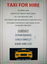 Taxis available for rent, self hire drive
