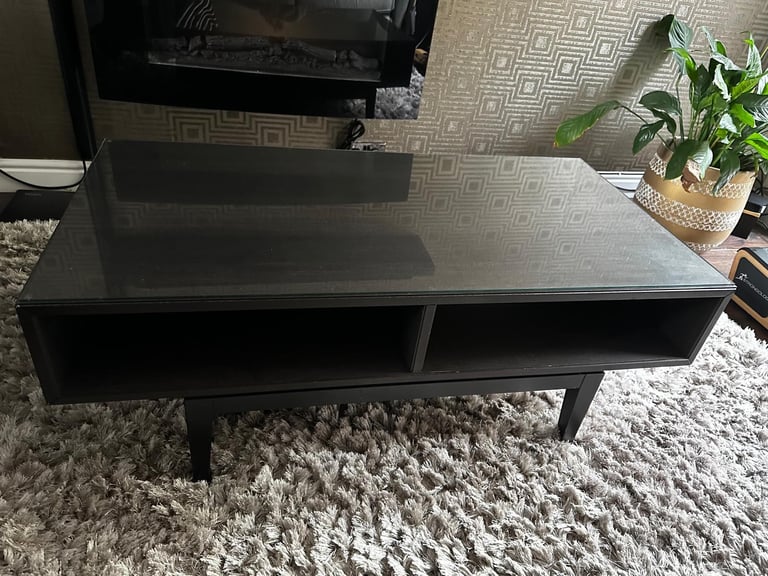 image for Black Glass Top Coffee Table