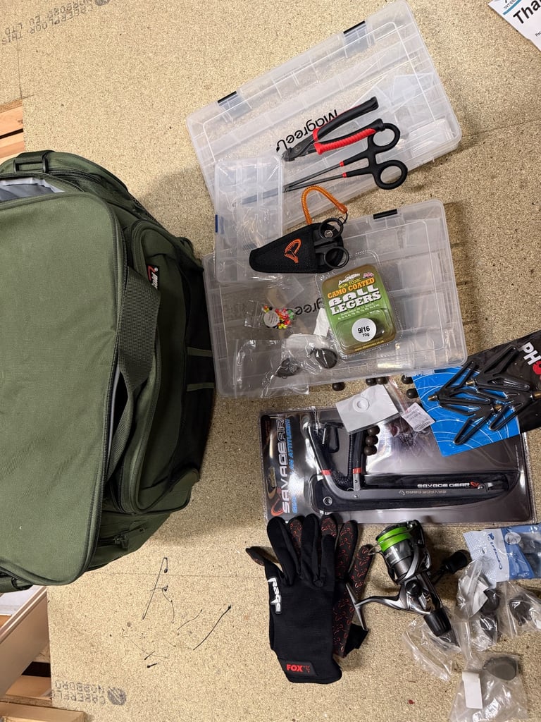 image for Selection of course fishing gear including landing net and mat