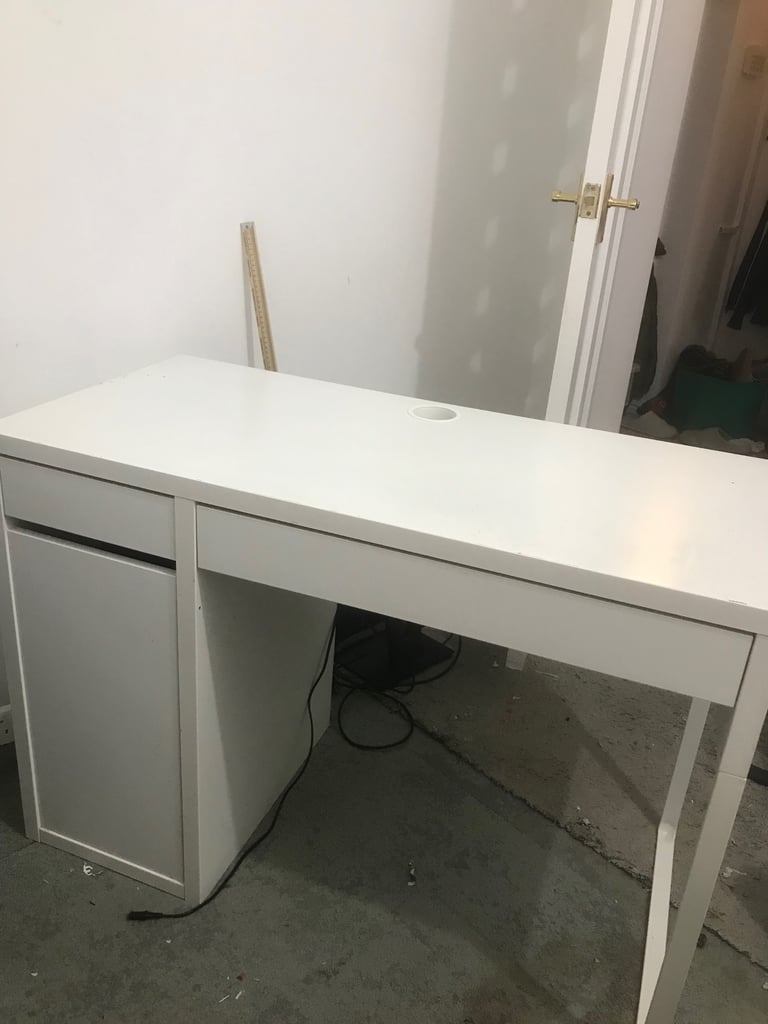 White office desk
