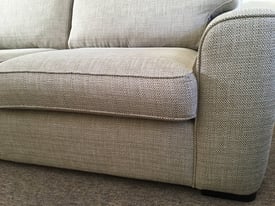 3 Seater Cream Tweed Effect Sofa £250 - Collect Only