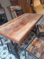 Vintage style oak table with chairs