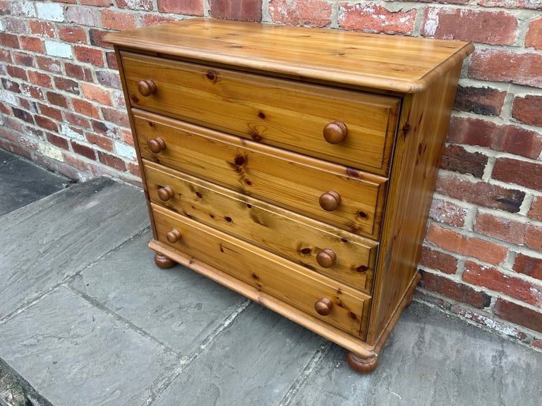 Solid Pine Chest of Drawers - Good Condition 