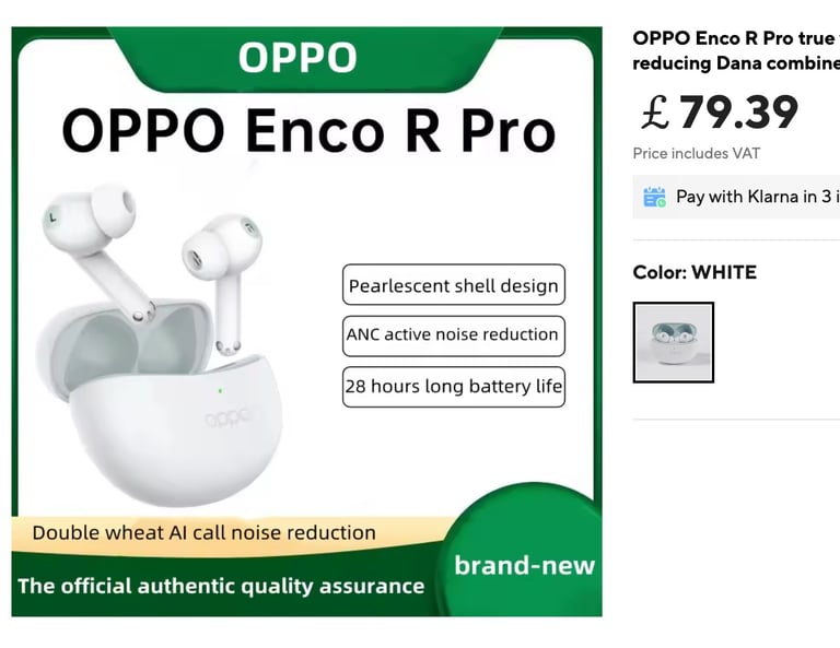 OPPO Enco R Pro TWS true wireless noise-reducing Bluetooth headset